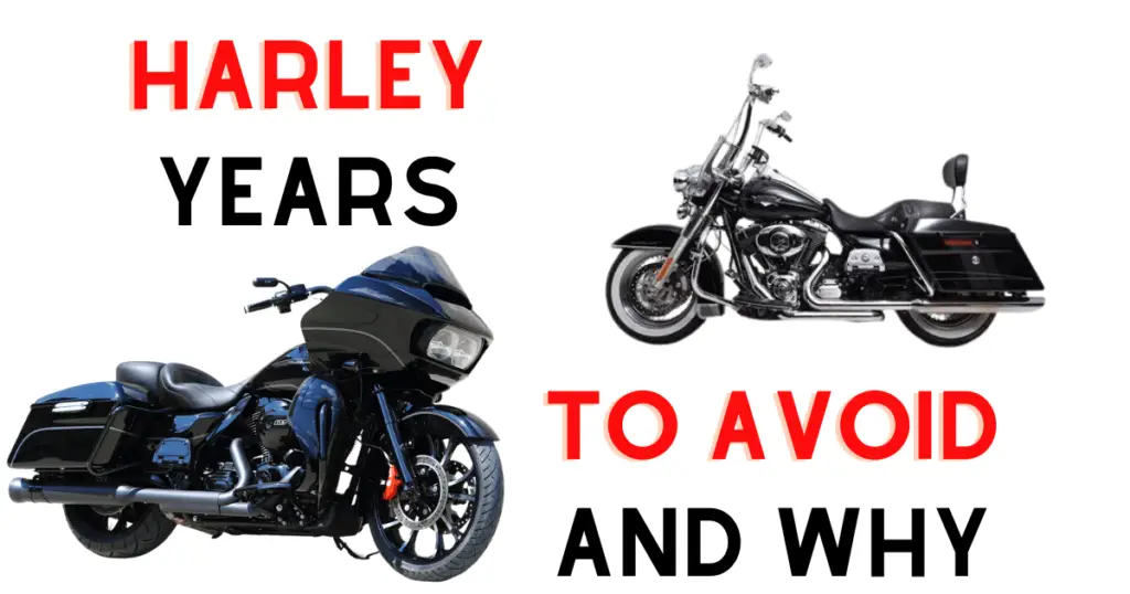 Custom infographic showing to of the Harley years to avoid for the Road Glide and Road King models