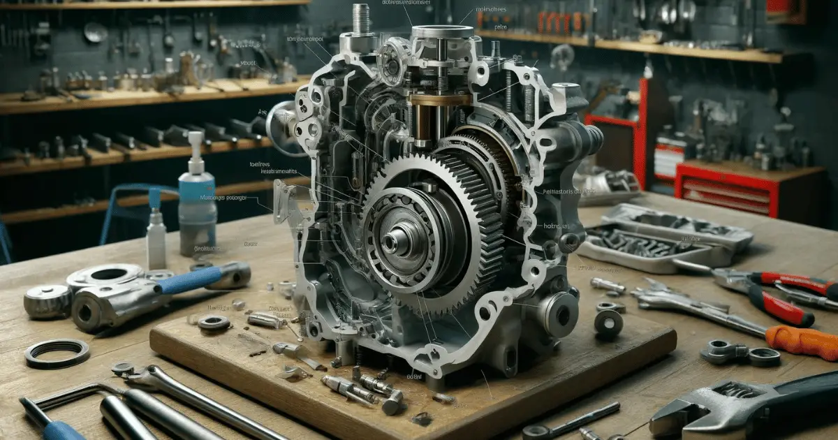 Digitally generated image showing the inner composition of the oil pump found on harley davidson's milwaukee eight engines