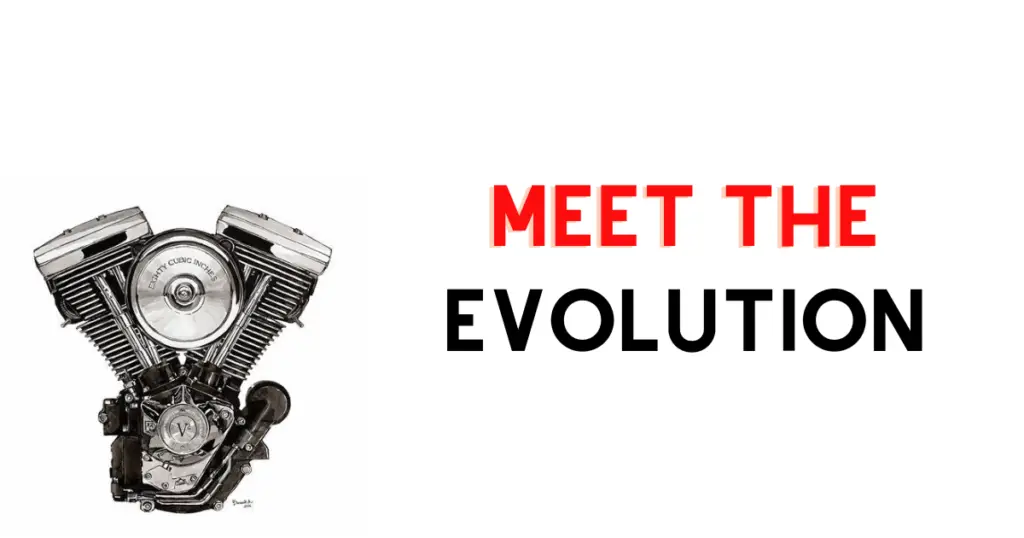 Custom infographic containing the Evolution engine from Harley Davidson