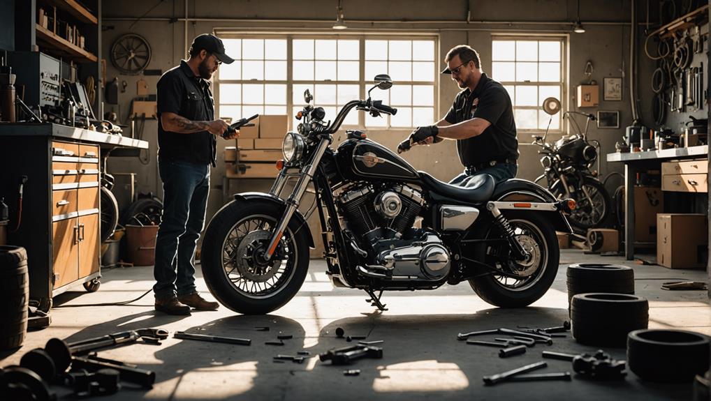 inspecting used harley davidson