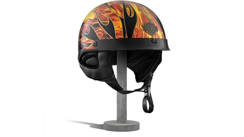 official harley davidson fire breather half helmet