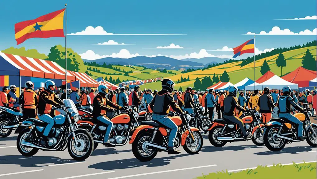 participate in local motorcycle events