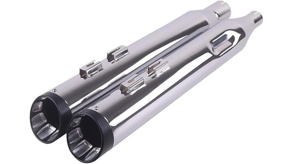 chrome slip on mufflers harley