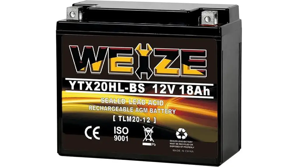 weize motorcycle battery ytx20hl bs