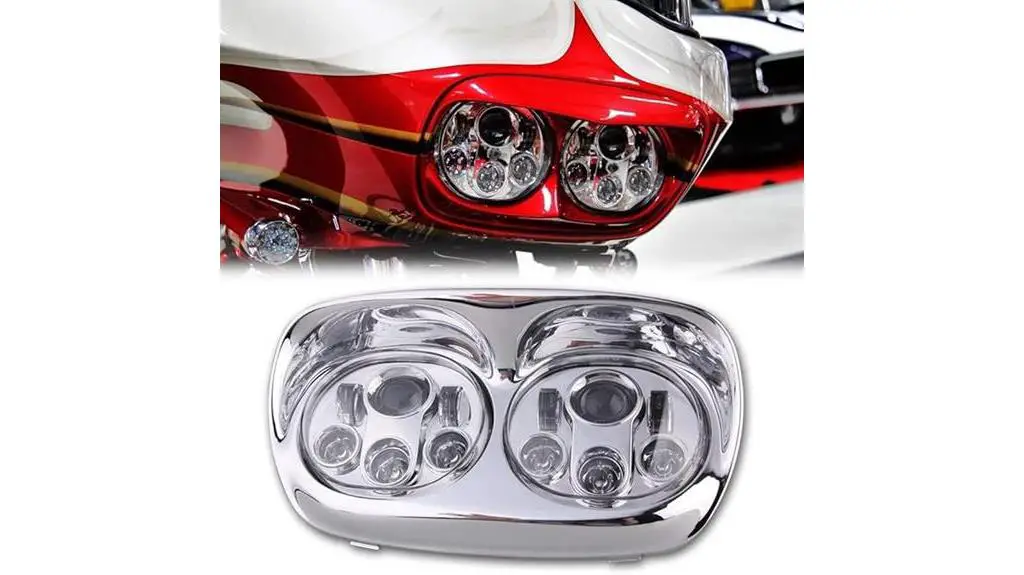 chrome motorcycle led headlight