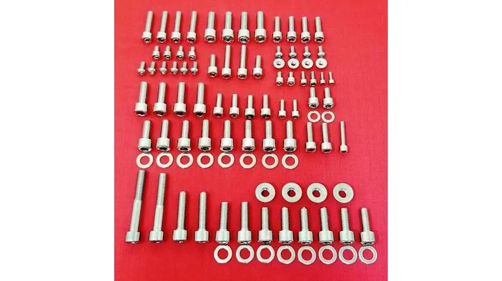 polished stainless steel bolt kit